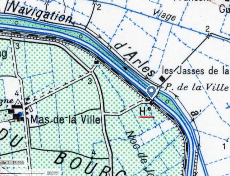 Emplacement de la halte du Mas-de-la-Ville (carte)