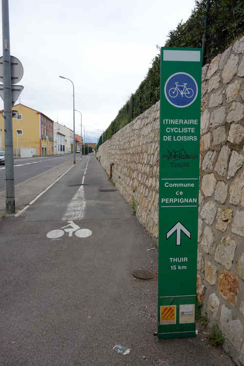 itinéraire cycliste de loisirs Perpignan Thuir