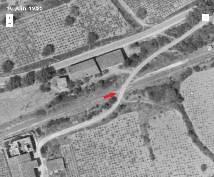 Photo aérienne 1955 de la halte de Commeyras