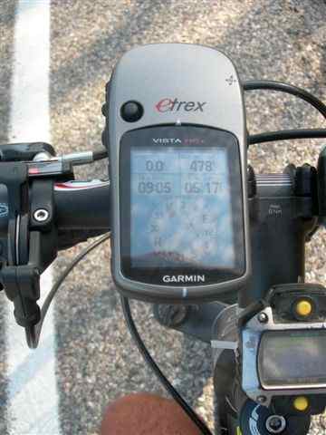 GPS à 478 mètres de l'embranchement du chemin du Coll de les Llobes
