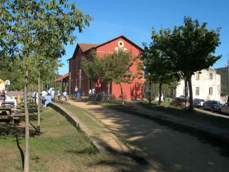 Photo ancienne de la Gare d'Amer (exposée sur site)