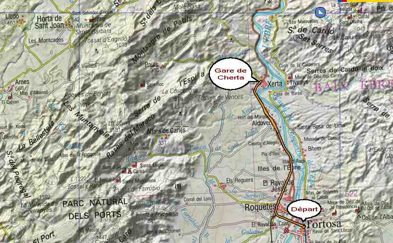 Evolution du parcours entre Tortosa et La Puebla de Híjar