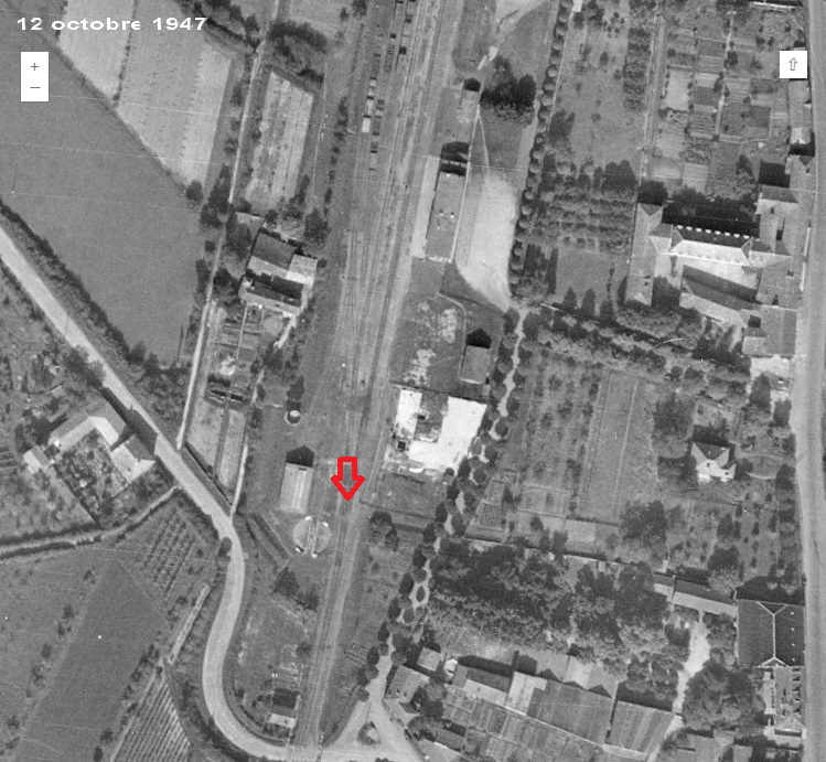 Emprise de la gare de Condom photo aérienne 1947